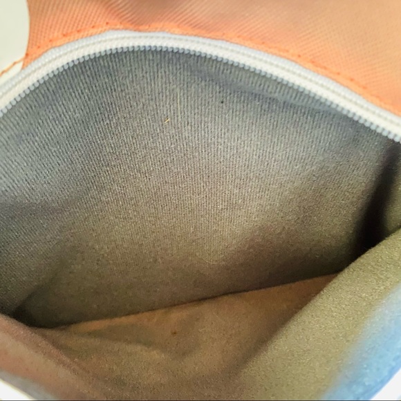 Adidas Orange Front White Logo Detail Adjustable Strap Zip Up Closure Backpack - Picture 12 of 13